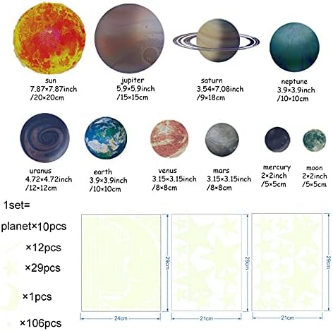 Kék Fénye A Sötét Naprendszer Fali Matricák,158 db Mennyezeti Fény, Csillag, Hold, Dekoráció, Bolygó Dekoráció a Gyerekek, Fiúk, Hálószoba,