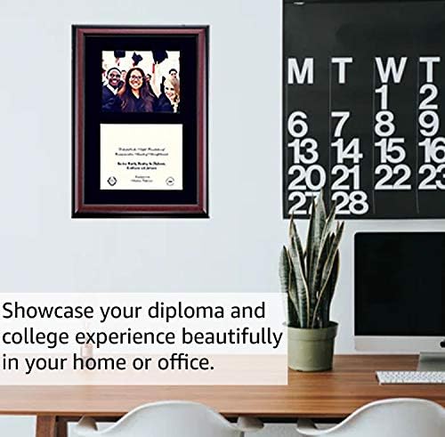 OCM DiplomaDisplay Premier Keret, a University of Virginia Cavaliers | 22 x 17 Diploma Bizonyítványok | Navy/Narancs Mat | Rotunda Pen & Ink