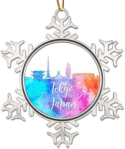 Japán, Tokió Skyline karácsonyfa Dekoráció Dísz 2022 Japán Tokió Akvarell Művészeti Karácsonyi Díszek a Gyerekek Színes Város