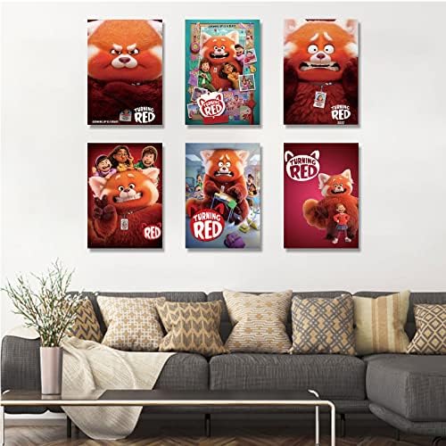 Plakát vörösödik Készlet 6 Aranyos Film Plakátok Nappali, Hálószoba, Dolgozószoba Otthoni Irodai Dekoráció Poszter Wall Art