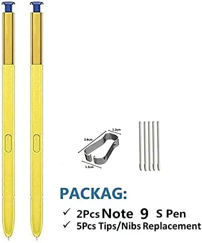2db Megjegyzés 9 S Pen (WithBluetooth) Csere Samsung Galaxy Note 9 N960 Minden változat Pálca Touch S Pen (Kék/Sárga)