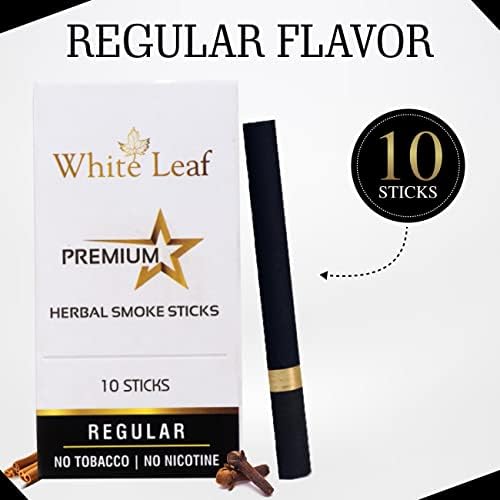 Fehér Leaf Premium Növényi Szív Cigarettát - a Dohány, valamint a Nikotin Ingyenes (a Rendszeres 1 Csomag 10 Füst, Lövés -1) - Segít Leszokni