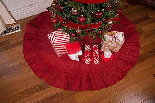 60 Ünnepi Vörös karácsonyfa Fodros Szoknya Széle által Primitív Haza Dekorok
