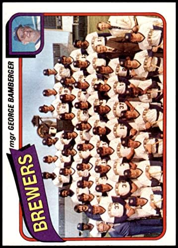 1980 Topps 659 Brewers Csapat Lista George Bamberger Milwaukee Brewers (Baseball Kártya) NM Brewers