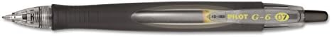 PILÓTA G6 Újratölthető, valamint Visszahúzható Zselés Tinta Rolling Ball Pen, Jó Pont, Fekete Tinta, 12-Pack (31401)