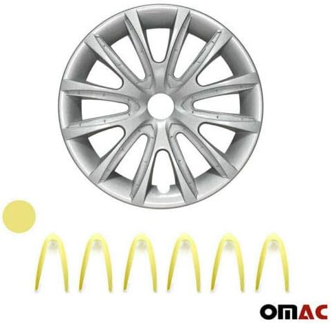 OMAC 16 Colos Dísztárcsát a Mazda Szürke, Sárga, 4 db. Keréktárcsák Borító - Hub Caps - Autó Gumi Külső Csere
