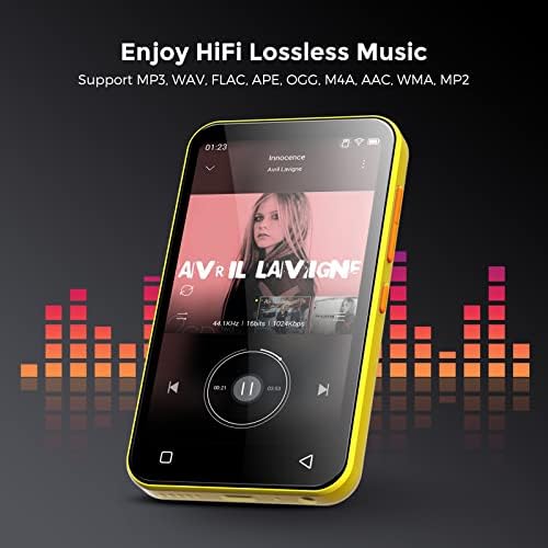 TIMMKOO MP3 Lejátszó, Bluetooth, 4.0 Teljes Érintőképernyő, Mp3 Mp4 Lejátszó, Hangszóró, Hordozható HiFi Hang Mp3 Lejátszó, Bluetooth,