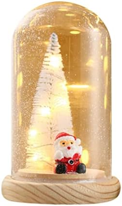 Vérnarancs Gyümölcs Dísz Mini karácsonyfa Díszek, karácsonyfa Miniatűr Üveg Búra LED-es Világítás Karácsonyi DIY Kézműves Party Dekoráció