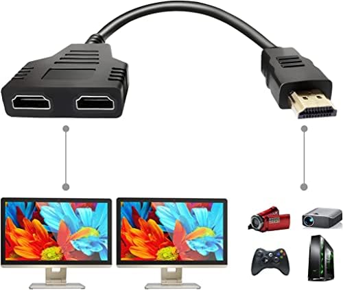 FDBV HDMI Splitter Adapter Kábel - HDMI Splitter 1 2 HDMI Férfi két HDMI Női 1 2 Mód, HDMI HD, LED, LCD, TV, Támogatja a Két