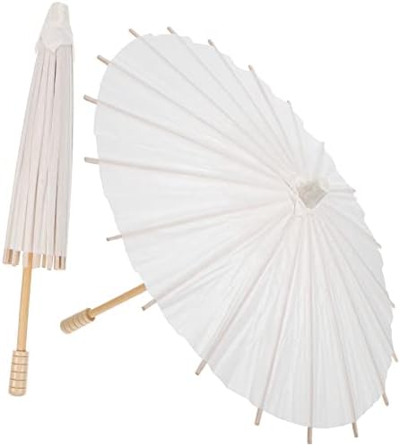 ABOOFAN 2db Papír Napernyők Kínai Japán Papír Esernyők Üres Festetlen Esernyő DIY Festmény Kézműves Asztal Asztaldíszek Esküvői Dekorok Fehér