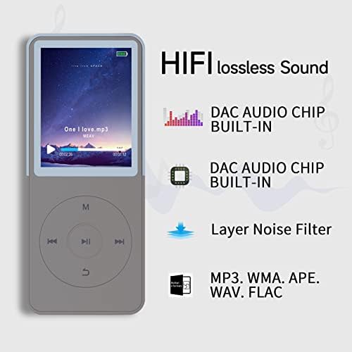 Mp3 Lejátszó Gyerekeknek,Bluetooth Fejhallgató,Hang Felvevő,Klasszikus Mini Zene Lejátszók, Mp3 Hordozható Digitális Audió HiFi Veszteségmentes