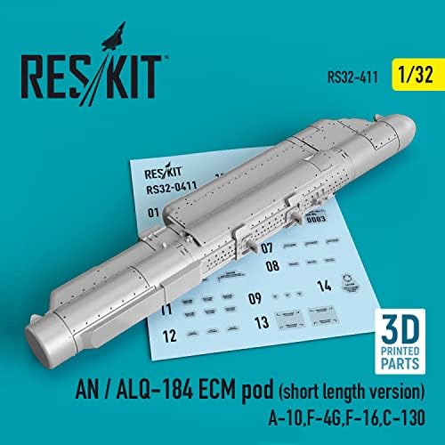 Reskit RS32-0411 1/32 an/ALQ-184 ECM pod (Rövid Változat) (A-10-F-4G,F-16-os,C-130) (3D Nyomtatás) (1/32)