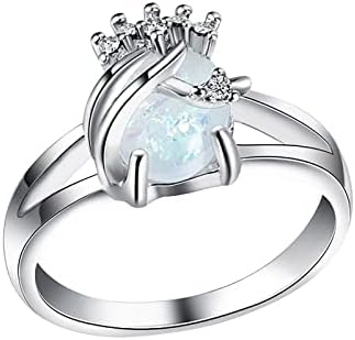 2023 Új Eljegyzési Kerek Vágott Zircons Nők Esküvői Gyűrű, Ékszerek, Gyűrűk, a Nő Teljes Gyémánt Női Gyűrű Hódító Gyűrű (Fehér, 9)