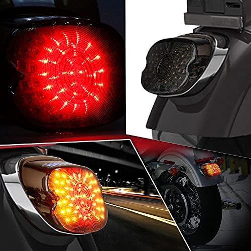 QUASCO LED-es Motorkerékpár-Fék hátsó Lámpa Turn Jelek Füstölt Lencse hátsó lámpa Kompatibilis Harley Road King Dyna Sportster