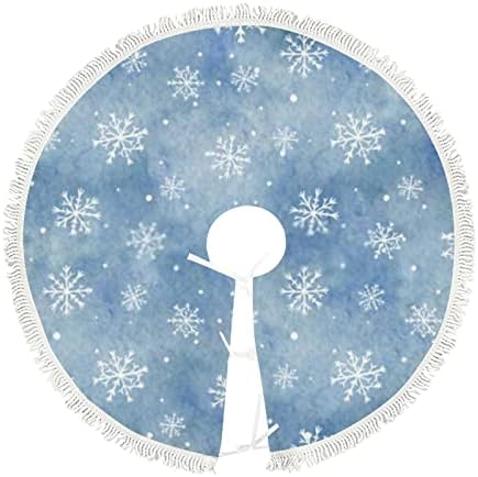 XOLLAR 48 hüvelyk Nagy karácsonyfa Szoknya Szőnyeg Kék Gradiens Hópelyhek, karácsonyfa Díszek, Télen Fél Ünnep az Új Év Bojtos