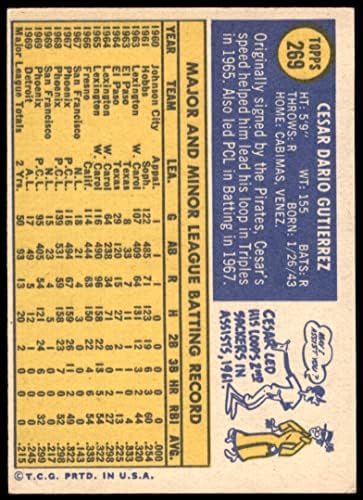 1970 Topps 269 Cesar Gutierrez Detroit Tigers (Baseball Kártya) EX Tigrisek