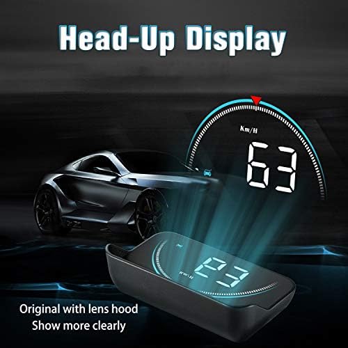 Autó Head Up Display, 3.5 inch HUD Sebességmérő Szélvédőre Kivetítő, Autó Paraméter Virtuális Képet Tükrözi, fordulatszám-túllépés