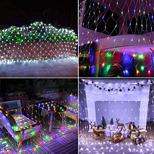 11.5 ft x 5ft színváltó Karácsonyi Nettó Lámpák, LED 360 Bush Háló Lámpák Távoli, 11 Módok színváltó Fehér & Többszínű Karácsonyi