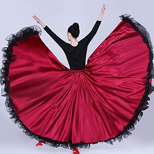Whitewed Hosszú Fodros Női Latin-Spanyol Flamenco Folklorico Paso Doble Keringőt Táncolni Kosztüm Szoknya