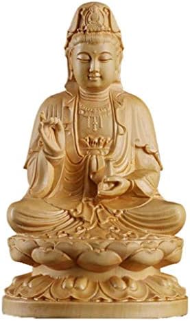 MYYINGBIN Puszpáng Guanyin Ül A Lotus Dísz, Meditáció, Ima Szobor Figura Istennő Buddhista, Nagy