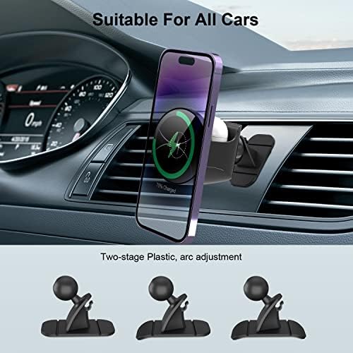 a MagSafe Autós tartó Töltő iPhone-Airpods Mágneses Vezeték nélküli Autós Töltő,Autós Telefon tartó Hegy Vezeték nélküli Töltés