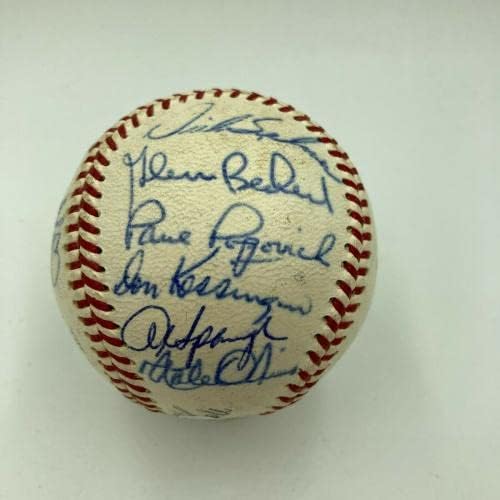 1969 Chicago Cubs Csapat Aláírt Vintage Nemzeti League Baseball Ernie Bankok SZÖVETSÉG - Dedikált Baseball