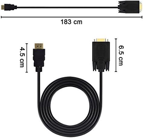 Wonlyus HDMI-VGA Kábel Aranyozott HDMI 1080P Férfi VGA Férfi Aktív Video Adapter Átalakító Kábel (6 Méter/1.8 Méter)