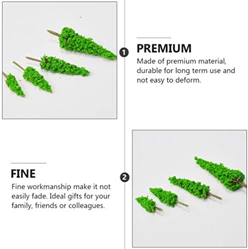 Kisangel Mesterséges Növények 12db Mini Fa Modell Műanyag Fák lakberendezés Miniatűr Hamis Fák DIY Asztalon Fekvő Decor(Zöld) Gyerek Játékok