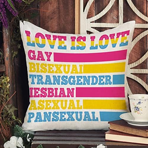 A szerelem az szerelem Meleg BISEXUAI Transznemű Párnát Fedezze párnahuzat Meleg Büszkeség Szivárvány LMBT Azonos nemű Meleg párnahuzat