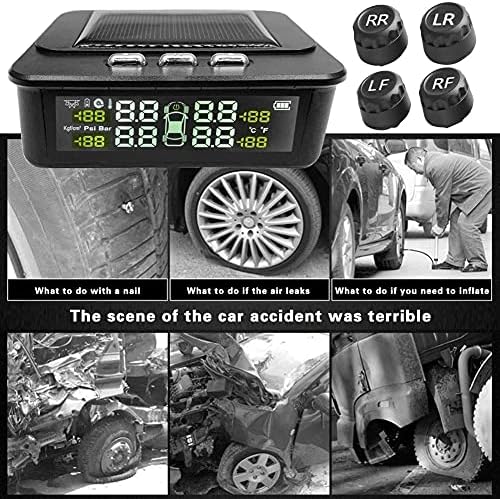 LIRUXUN Monitoring Hőmérséklet Riasztó Rendszer EGY-12 Autó TPMS Szolár Auto LCD keréknyomás Szabadtéri Személyes Autó Alkatrész