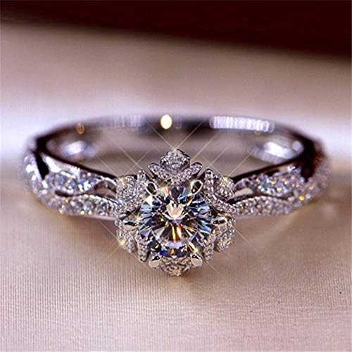 2023 Új Nők Üreges Ékszer Gyűrű Eljegyzési Kiegészítők, Esküvői Gyűrű Tartozék Ha Gyűrűk (Sliver3, Egy Méret)