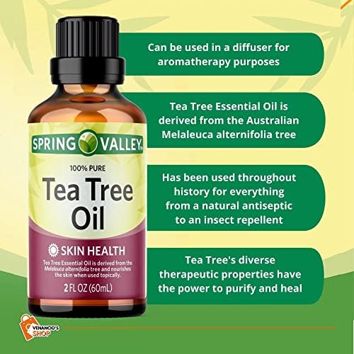 Teafa illóolaj - os Tisztaságú Ausztrál, 2 Fl Oz (60ml) Tökéletes Aromaterápiás Pihenést a Tavaszi Völgyben + Tartalmazza Venancio'sfridge