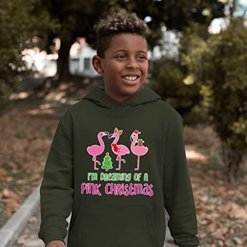 Rózsaszín Flamingó Karácsonyi Gyerek Szivacs Polár Kapucnis - Állat, Gyerek Kapucnis felső - Aranyos Kapucnis Gyerekeknek