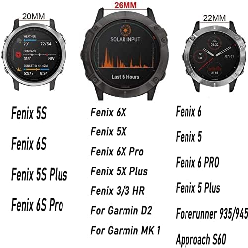 SDUTIO 26 22 20 MM Watchband Szíj, a Garmin Fenix 7x ，Fenix 7，Fenix 7s Intelligens Karóra gyorskioldó Szilikon Easyfit Csuklópántot