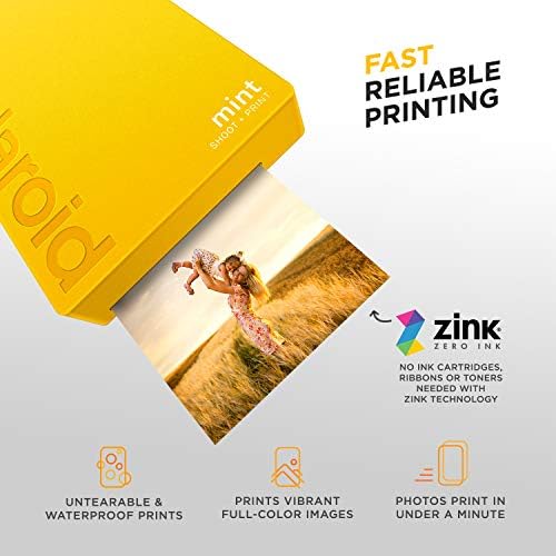 Zink Polaroid Menta Azonnali Nyomtatás Digitális Fényképezőgép (Sárga), Ujjlenyomat Zink 2x3 Ragadós Támogatott Fotó Papír