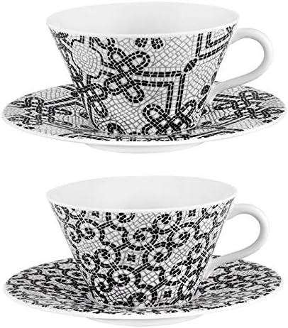 Vista Alegre Porcelán portugál Macskaköves egy Csésze Tea & Csészealjak Készlet 2