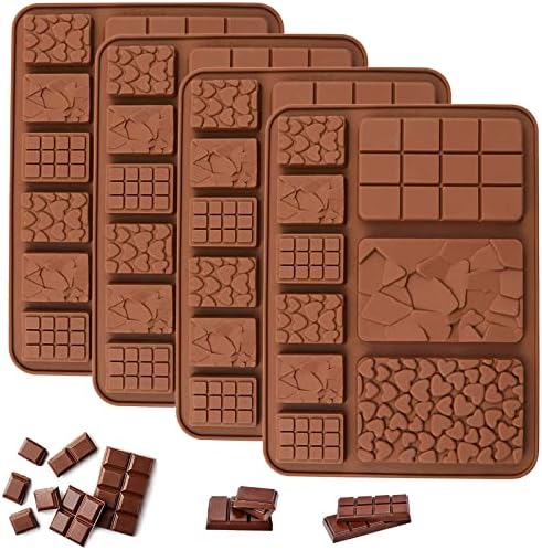 C-CO Élelmiszeripari Break-Külön Csokoládé Formák, Készlet 4 darabos tapadásmentes Szilikon Fehérje-Energia Bár a Formákat