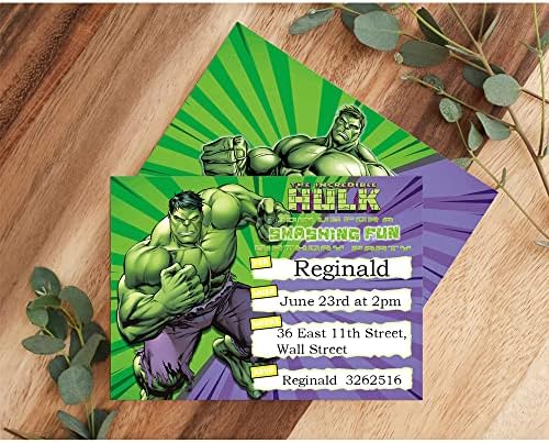 20 Meghatározott Hulk Születésnapi Meghívók, Kártyák Barátok Meghívása Party Kellékek Ajándék Kártya