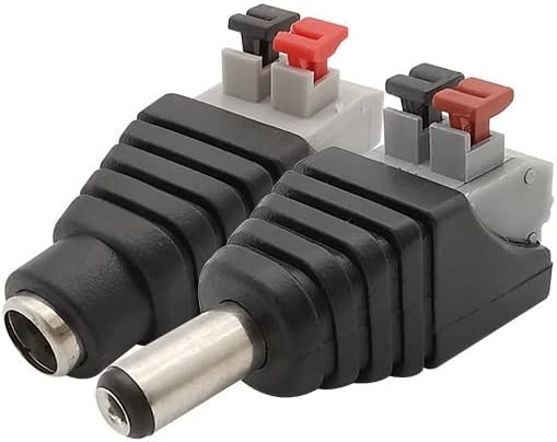 VIEUE konnektor Csatlakozó 2.1 X 5,5 mm DC Csatlakozóval, 5,5 mm X 2.1 mm-es DC Power Női Férfi Jack Dugó Adapter 5050 3528 egyszínű LED Szalag