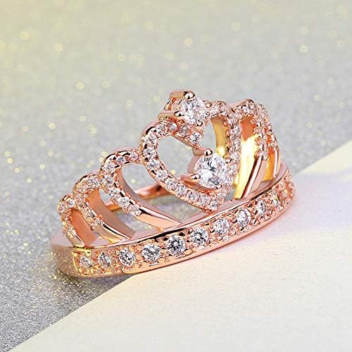 2023 Új Női Gyűrű Cirkon Gyémánt Ékszerek Minden - Korona Állítható Gyűrű Mesemondó Ékszer Gyűrű Lánya (Rose Gold, 9)