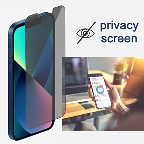 Ailun 2Pack Adatvédelmi képernyővédő fólia iPhone 13[6.1 colos] + 2 Csomag Kamera Lencséjét Védő, Anti-Spy Privát Edzett Üveg