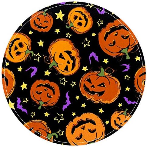 HEOEH Halloween Sütőtök, a Csillagok, Csúszásmentes Lábtörlő 15.7 Kerek Szőnyeg, Szőnyegek Szőnyeg Gyerekeknek Hálószoba Baba Szoba