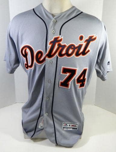 Detroit Tigers Tommy Mező 74 Játék Használt Szürke Jersey 44 DP21008 - Játék Használt MLB Mezek