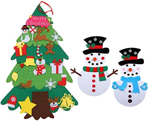 Amosfun DIY Ajándék Éreztem, karácsonyfa Hóember DIY Otthoni Dekoráció Falra a Gyermekek Karácsonyi Party Kellékek 3 Szett Betlehemes