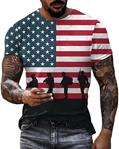 RUIRUILICO Férfi Hazafias póló július 4-én Amerika Zászló 2023 Nyári Rövid Ujjú Kikapcsolódásra Alkalmas Grafikus Blúz Ing
