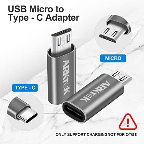 ARKTEK Micro USB Adapter - Micro USB (Férfi), hogy a C Típusú (Női) Átalakítani Csatlakozó 56k-s Ellenállás Adatok Szinkronizálása