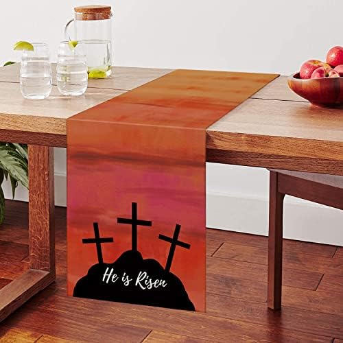 Húsvéti asztali Futó Feltámadott Kereszt Naplemente Szezonális Tavaszi Haza, Konyha, Étkező Asztal Dekoráció 13 x 72