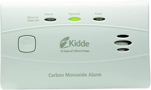 Kidde Szén-Monoxid Érzékelő, Hosszú élettartamú Lítium Elem, 3 Led, Alarm Memória Teszt/Reset Gomb