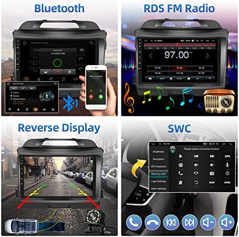 Autó Rádió Kia Sportage 2010- Vezeték nélküli Carplay, HD 9 Érintőképernyő Android 11 Autó Hifi GPS Navigáció, Android