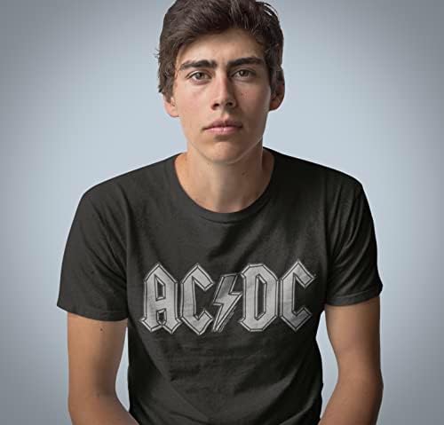 Amerikai Klasszikusok AC/DC Vintage Rock Band Music Group Szürke Logó Felnőtt T-Shirt Póló